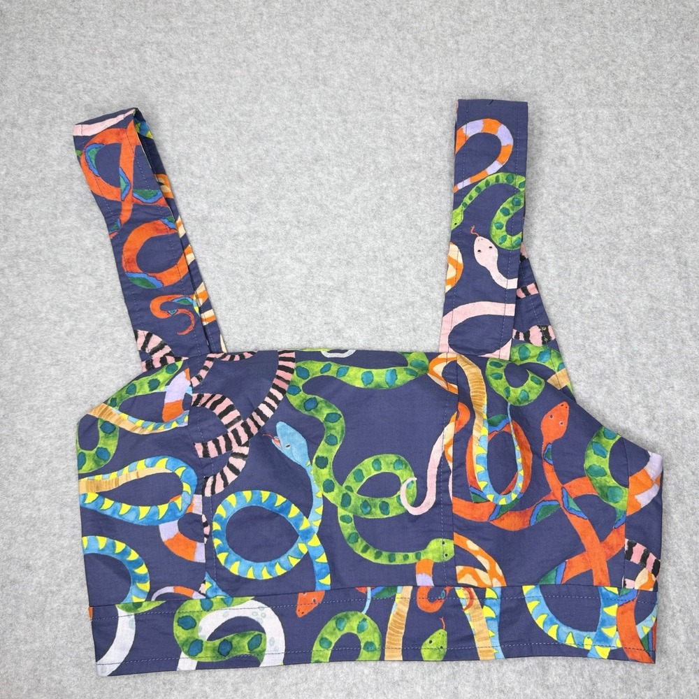 Rachel Antonoff Snake Print Antonia Tank Cropped Top Colorful Resort Women's 4